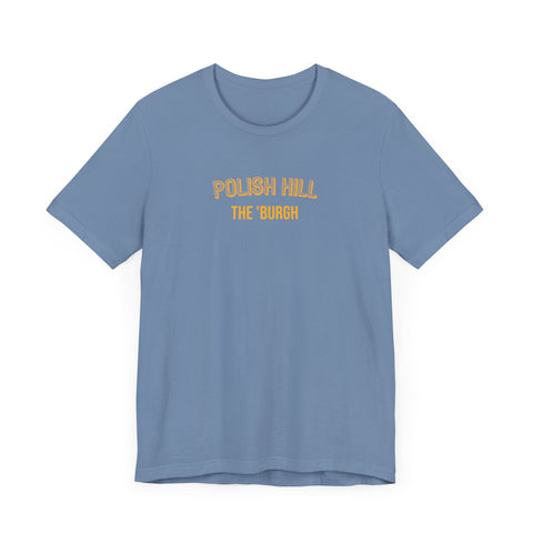 Polish Hill - The Burgh Neighborhood Series - Unisex Jersey Short Sleeve Tee T-Shirt Printify Steel Blue XS 