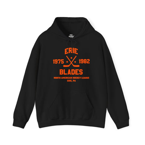 Erie Blades™ Double Sided Hoodie Hoodie Vintage Ice Hockey Black S 