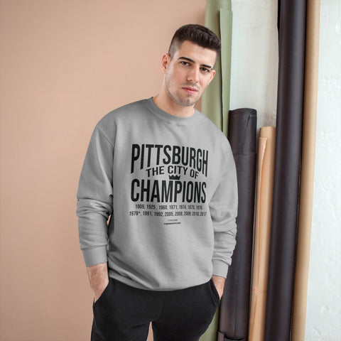 Pittsburgh, the City of Champions - Champion Crewneck Sweatshirt Sweatshirt Printify   