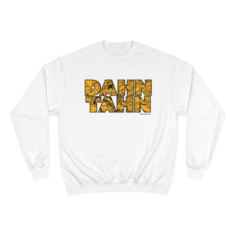 Dahntahn Map - Champion Crewneck Sweatshirt Sweatshirt Printify White S 