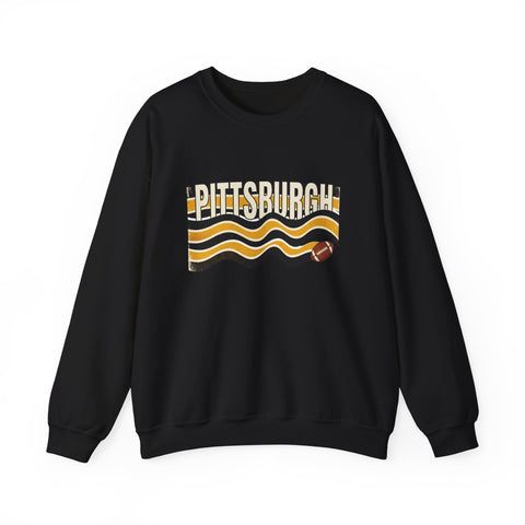 Pittsburgh Wavy Football Crewneck Sweatshirt
