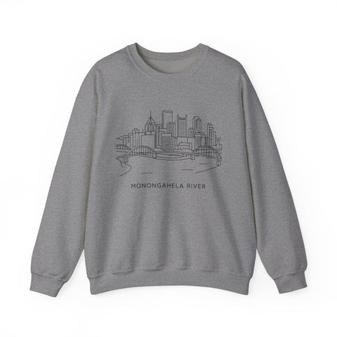 Monongahela River Skyline - Heavy Blend™ Crewneck Sweatshirt