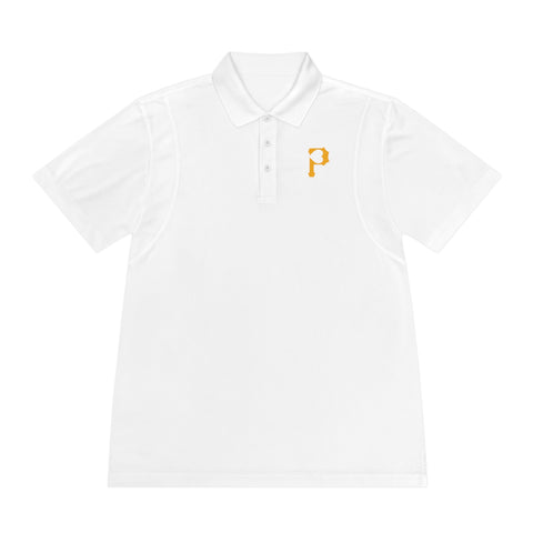 P For Pittsburgh Heart -  Men's Sport Polo Shirt T-Shirt Printify White S 