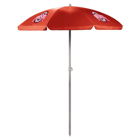 Ohio State Buckeyes - 5.5 Ft. Portable Beach Umbrella Beach Umbrella Picnic Time Family of Brands   