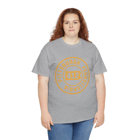 412 Pittsburgh Stamp - Unisex Heavy Cotton Tee