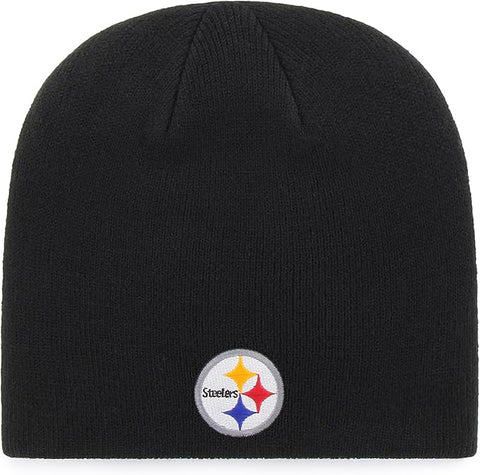 NFL Pittsburgh Steelers Beanie Knit Skully Cap, Black, One Size Knit Beanies Turnovers Inc