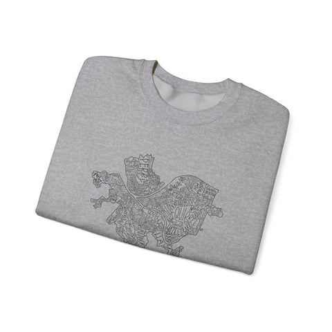 Pittsburgh Neighborhood Map Heavy Blend™ Crewneck Sweatshirt