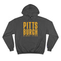 Big Pittsburgh - Champion Hoodie Hoodie Printify Charcoal Heather S 