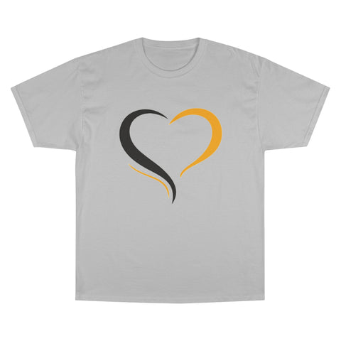 Black and Yellow Heart - Champion T-Shirt