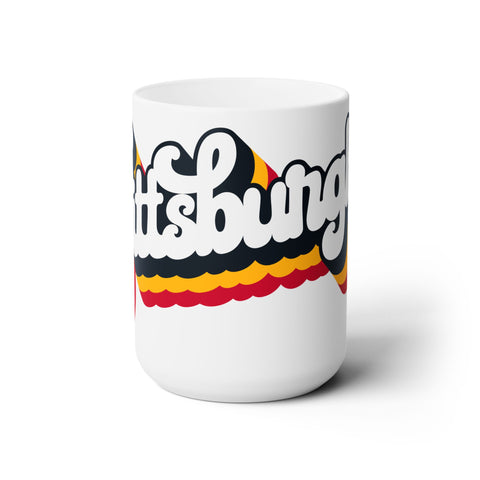 Pittsburgh Retro Design Ceramic Coffee Mug 15oz Mug Printify 15oz