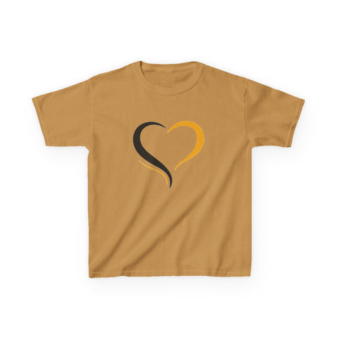 Black and Yellow Heart - Kids Graphic T-Shirt