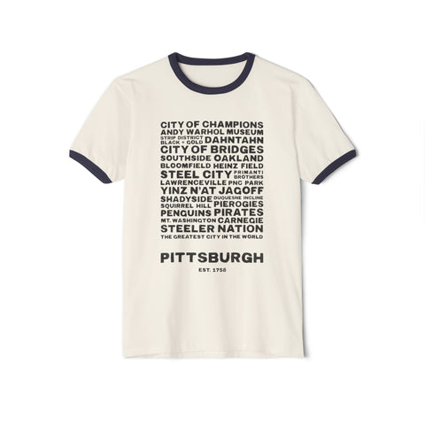 Pittsburgh Profile - Unisex Cotton Ringer T-Shirt