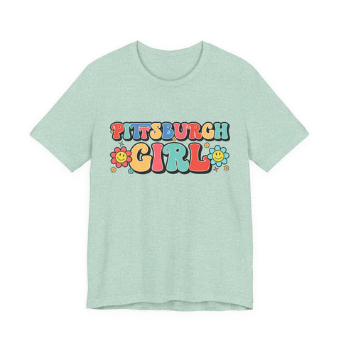 Pittsburgh Girl Retro Short Sleeve Tee-Shirt