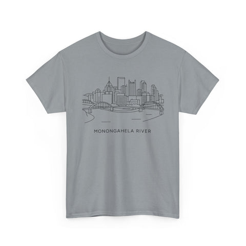 Monongahela River Skyline - Unisex Heavy Cotton Tee