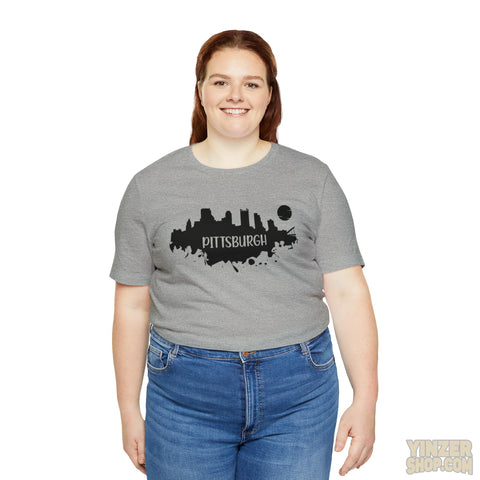 Pittsburgh Splash Skyline T-Shirt  - Unisex bella+canvas 3001 T-Shirt Printify   
