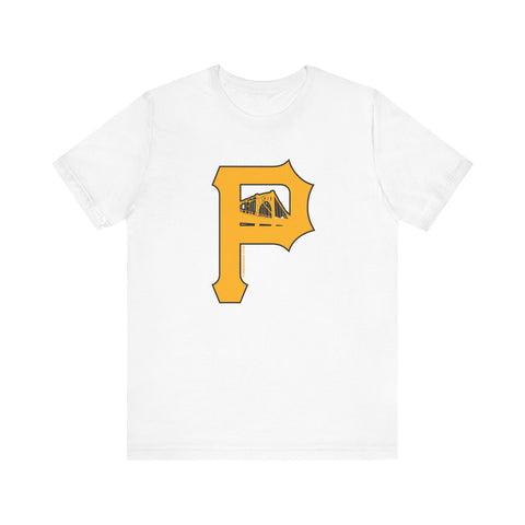 Bridges - P for Pittsburgh Series - Short Sleeve Tee T-Shirt Printify White S 