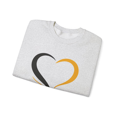 Black and Yellow Heart - Heavy Blend™ Crewneck Sweatshirt