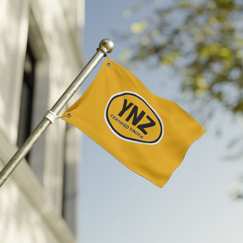 YNZ Certified Yinzer Double Sided Flag  - Double Sided Yellow Flag