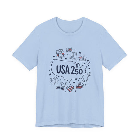 Retro USA Map Graphic Tee | 4th of July Stars & Stripes, Patriotic Vintage