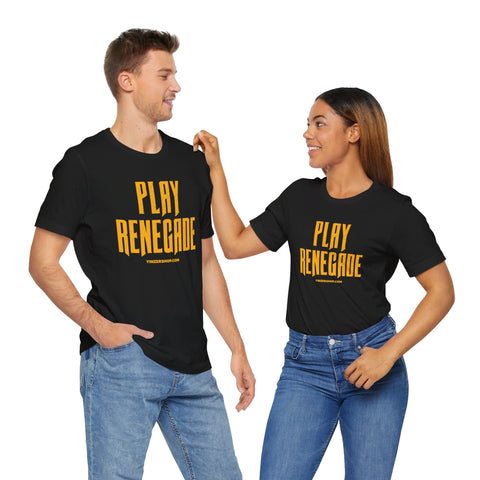 Play Renegade Distressed Font - Short Sleeve Shirt T-Shirt Printify   