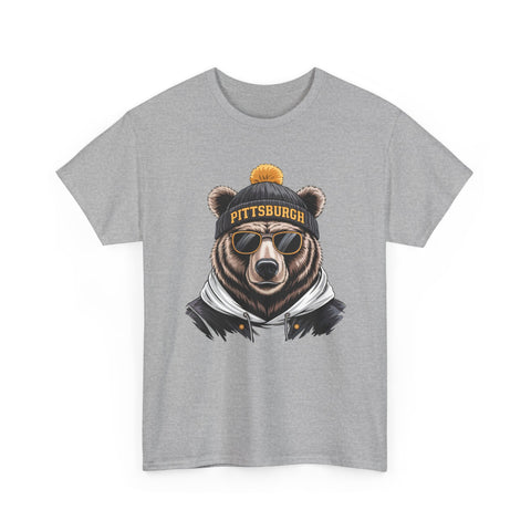 Pittsburgh Game Day Bear - Unisex Heavy Cotton Tee