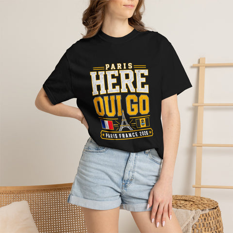 Paris 'Here Oui Go' T-Shirt — Paris France 2026 Travel Premium T-shirt from Comfort Colors