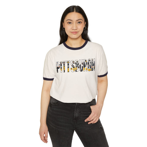 Pittsburgh Football Players - Unisex Cotton Ringer T-Shirt