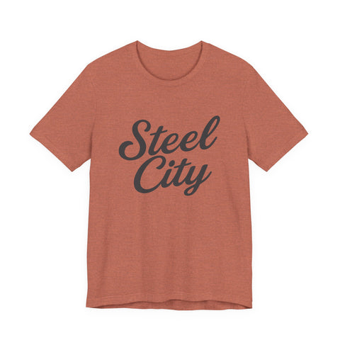 Steel City Cursive Print - Unisex Jersey Short Sleeve Tee
