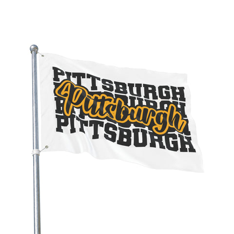 Pittsburgh Block Letters - Double Sided Flag