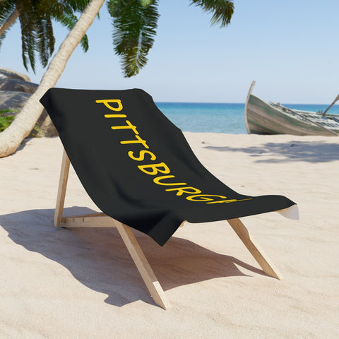 Pittsburgh Bubble Letters - Beach Towel