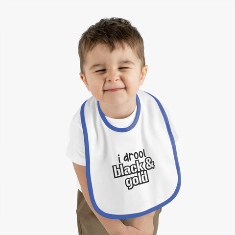 I Drool Black and Gold - Cotton Baby Bib