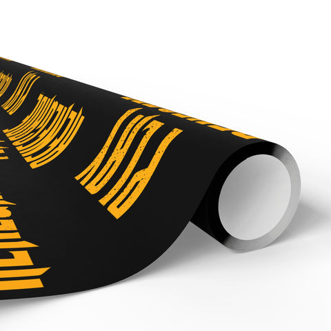 Play Renegade Wrapping Paper Roll — Black & Gold 'Ho Ho Ho' Holiday Gift Wrap