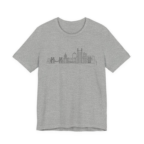 Pittsburgh Skyline Doodle - Unisex Jersey Short Sleeve Tee