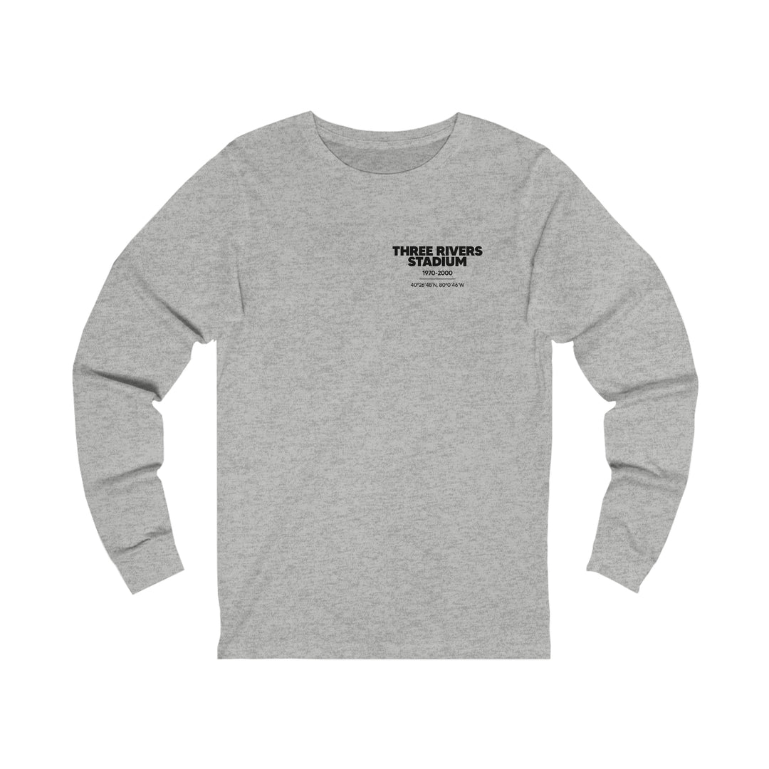Pittsburgh Pirates Three Rivers Stadium Long Sleeve T-Shirt Print on Back w/ Small Logo Long-sleeve Printify XS Athletic Heather 