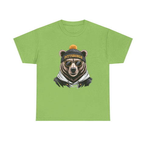 Pittsburgh Game Day Bear - Unisex Heavy Cotton Tee