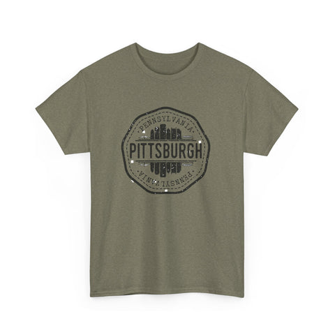 Pittsburgh Vintage Stamp - Unisex Heavy Cotton Tee