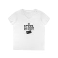 Be Still my Heart Pittsburgh - Ladies' V-Neck T-Shirt V-neck Printify S White