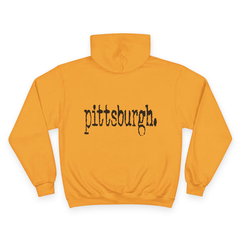 Pittsburgh Typewriter - Print on back - Champion Hoodie