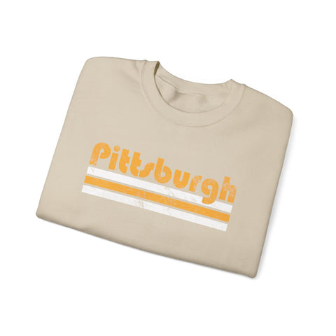 Vintage Pittsburgh Stripes - Heavy Blend™ Crewneck Sweatshirt