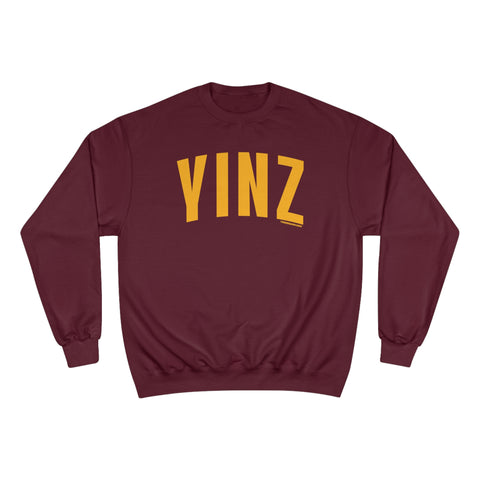 Yinz - Champion Crewneck Sweatshirt Sweatshirt Printify Maroon S 