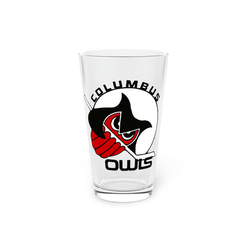 Columbus Owls Pint Glass  Vintage Ice Hockey 16oz  