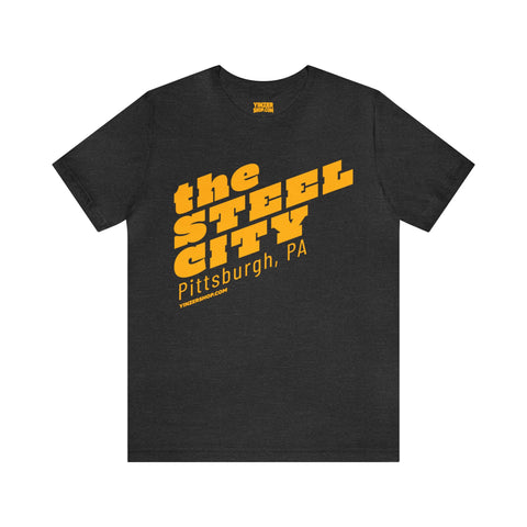 The Steel City - Short Sleeve Tee T-Shirt Printify Dark Grey Heather S 