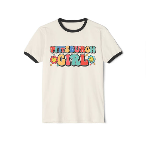 Pittsburgh Girl Retro Cotton Ringer T-Shirt