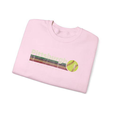 Vintage Pittsburgh Softball - Heavy Blend™ Crewneck Sweatshirt