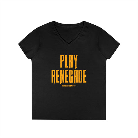 Play Renegade Distressed Graphic  - Ladies' V-Neck T-Shirt