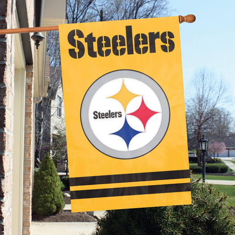 Pittsburgh Steelers Appliqué Yellow Banner Flag - Premium Quality  Party Animal, Inc.   