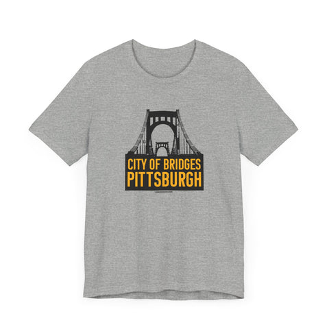 City of Bridges Pittsburgh T-Shirt - Unisex bella+canvas 3001 Short Sleeve Tee T-Shirt Printify Athletic Heather S 