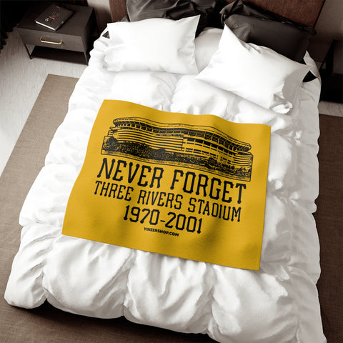 Never Forget Three Rivers Stadium Retro - Sweatshirt Blanket Home Decor Printify   