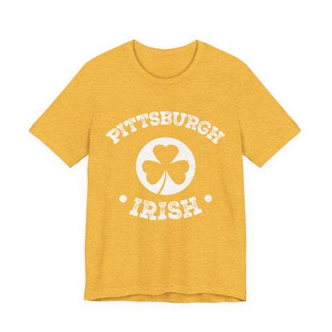 Unisex Jersey Tee Pittsburgh Irish - Soft Breathable Fabric Short Sleeve Shirt