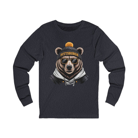 Pittsburgh Game Day Bear - Unisex Long Sleeve Tee